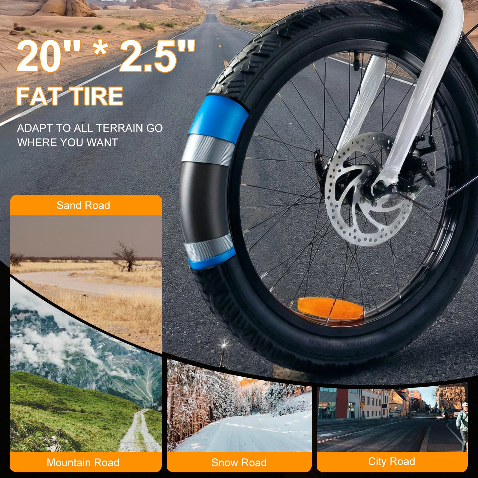 Zoonlai Electric Bike for Adults,750W Motor 48V 10Ah Removable Battery,20" Fat Tire,City Urban Commuting Bicycles,UL2849