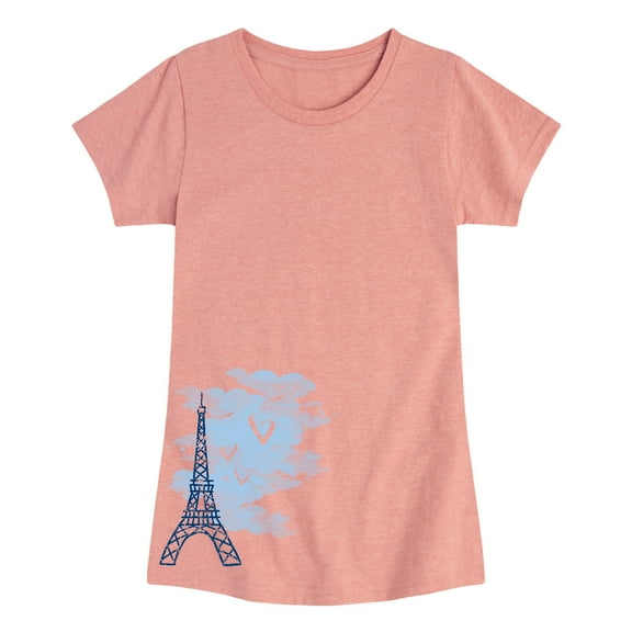 Instant Message - Eiffel Tower Sketch -Girls Toddler And Youth Short Sleeve Graphic T-Shirt