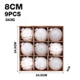 thumbnail image 3 of 9PCS Christmas Ball Ornaments 3.15'' Shatterproof Foam Hanging Balls Christmas Tree Decoration Ornaments for Xmas Holiday Party Wedding Decor, White, 3 of 5