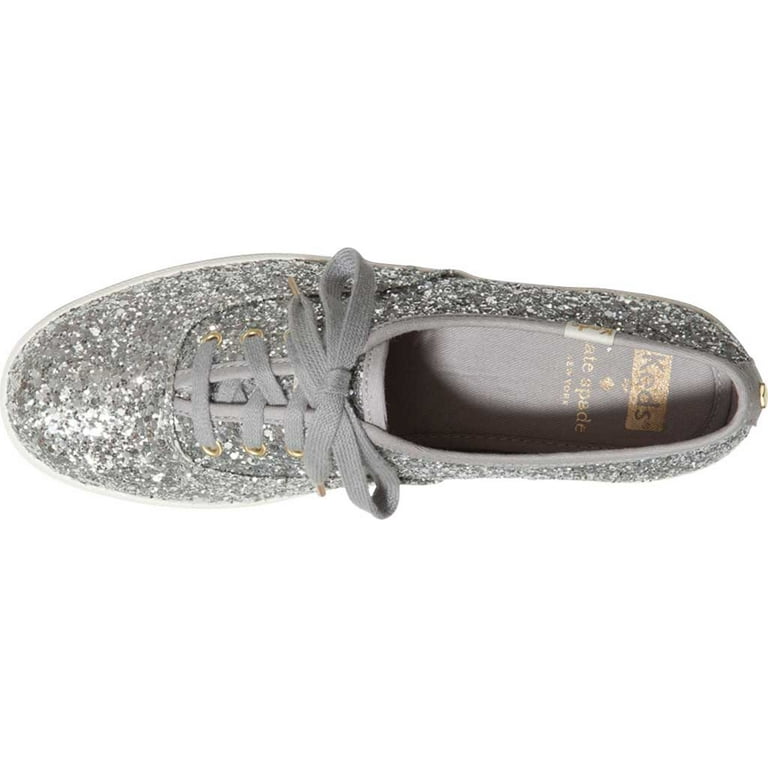Women's Keds Kate Spade Champion Glitter Sneaker Silver Canvas