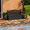 thumbnail image 2 of Patiowell 70 Gallon Outdoor Storage Bench, with Deck Box Organization and Waterproof Resin, Durable Outdoor Seating and Storage Box - Perfect to Store Garden Tools and Pool Toys, Black, 2 of 8