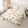thumbnail image 3 of spefrowx Watercolor Lemon Bow Quilt Full for Girls, Yellow Fruit Checkered Ribbon Full Bedspread Sets, 3pcs, 3 of 7