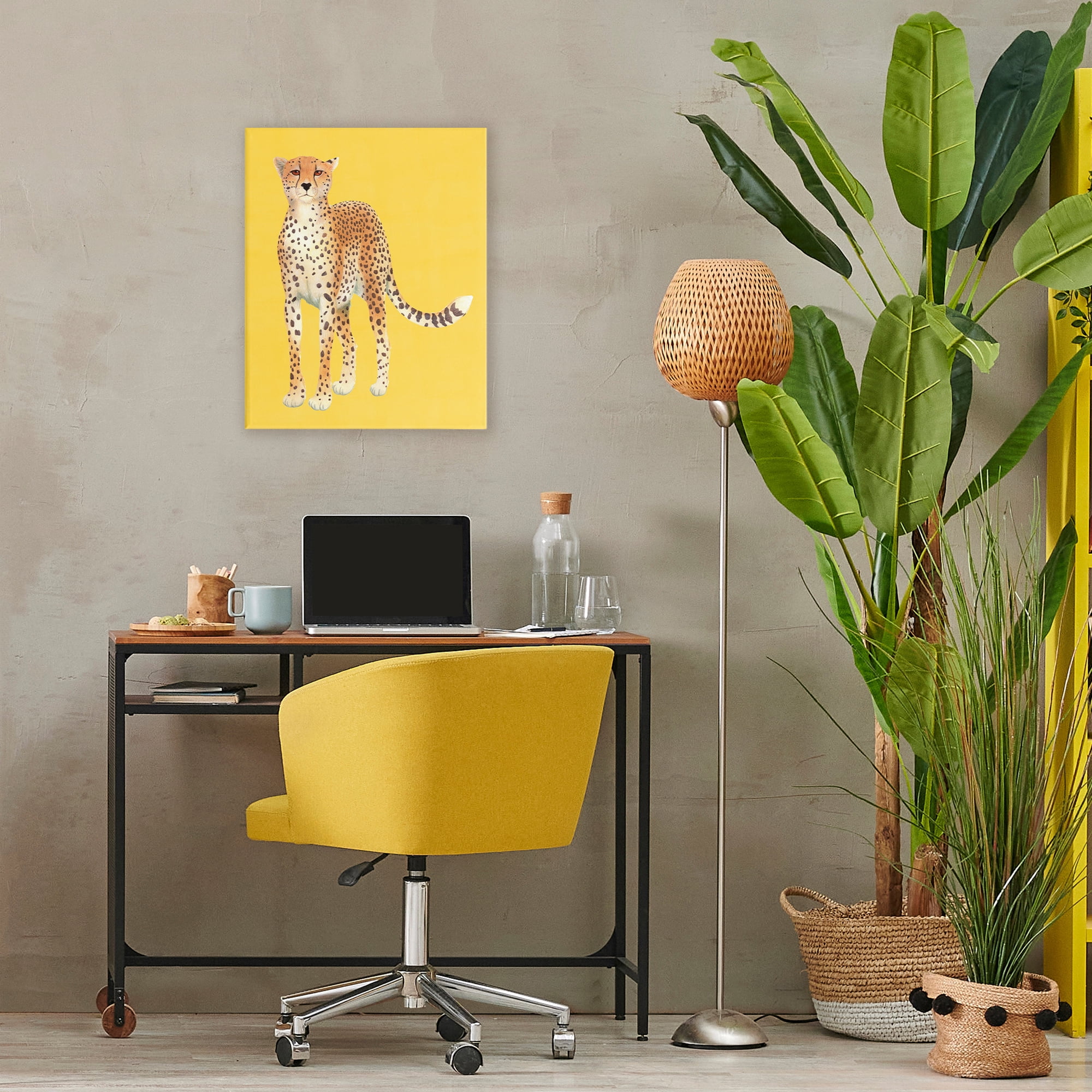Stupell Industries Exotic Cheetah over Yellow Canvas Wall Art, design by Karolina Sato
