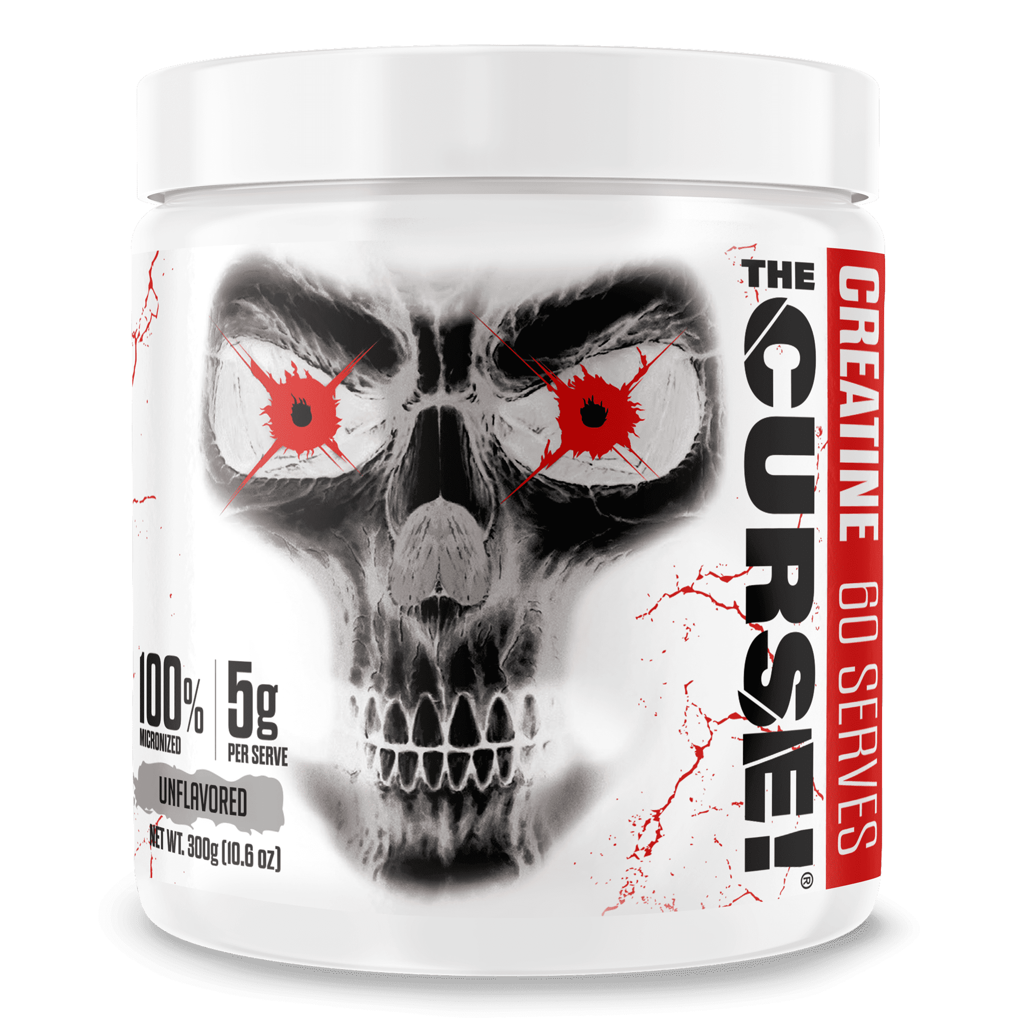 JNX Sports® The Curse! Creatine Monohydrate Powder – Micronized Creatine for Strength, Power & Daily Performance Support, Unflavored, 300 g, 60 Servings