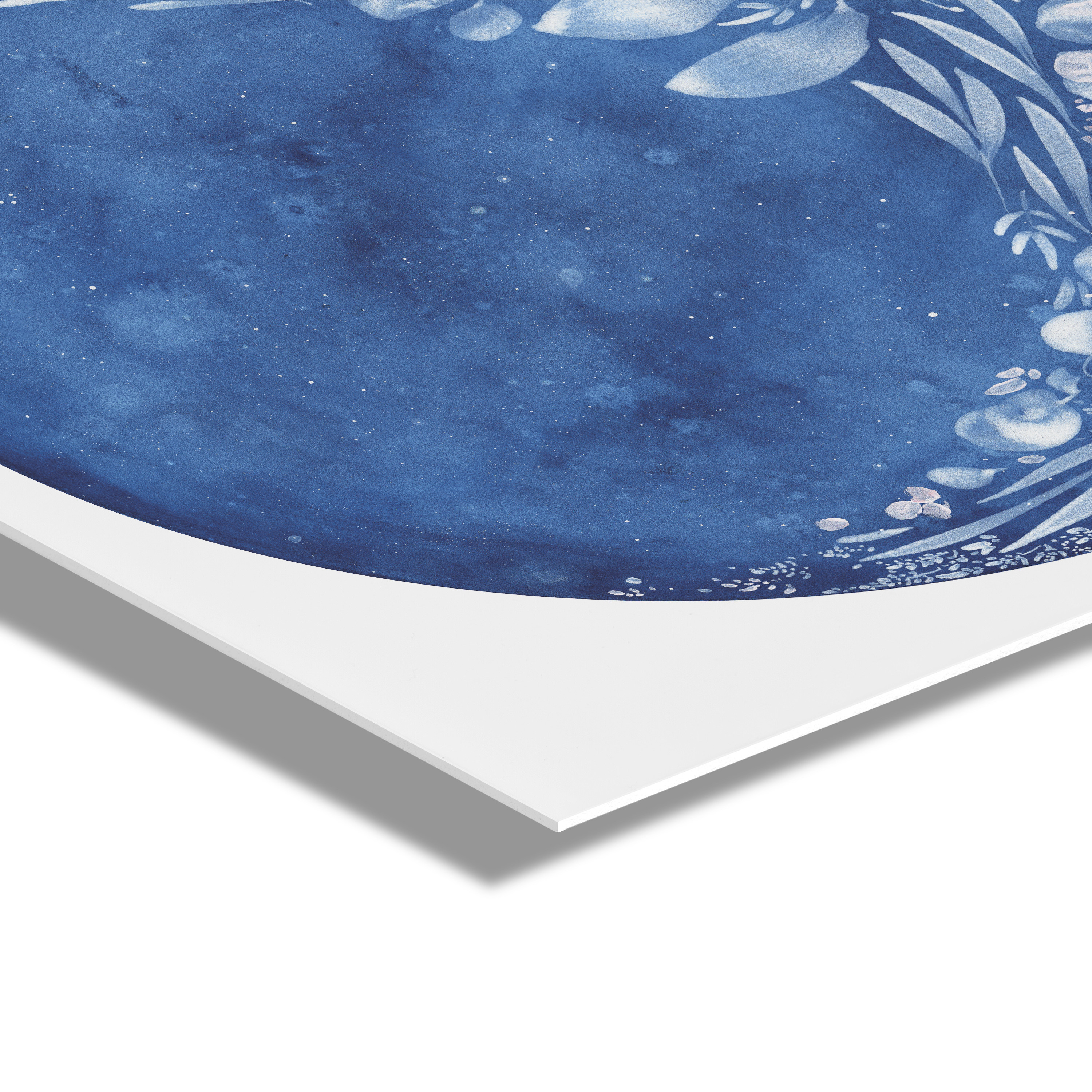 Kate and Laurel Waxing Flower Moon Floating Acrylic Art by Ingrid Sanchez of CreativeIngrid, 23x23, Decorative Moon Art for Wall
