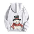 thumbnail image 4 of Fiaer Christmas Hoodie for Women Oversized Full Zip up Snowman Graphic Xmas Hooded Jackets Drawstring Sweatshirts Long Sleeve Relax Fit Pocket Tops White XL, 4 of 5