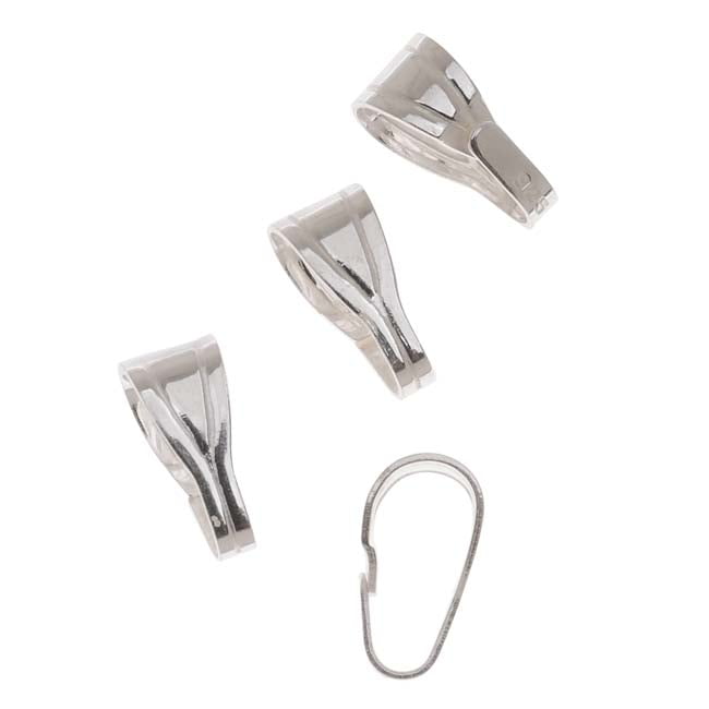 Sterling Silver Pendant Snap Bail Large 10mm 4 Com - Large Sterling Silver Pendant Bails