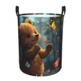 thumbnail image 6 of Lsque Cute Butterfly Bear pattern Laundry Hamper Basket, Tall Woven Rope Hamper Basket for Clothes, Lightweight Storage Basket, Collapsible Waterproof-Medium, 6 of 8