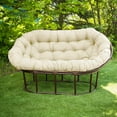 thumbnail image 2 of Desirable Life Double Papasan Chair Cushion Beige Waterproof 66.9x47.2x6 inch Outdoor Indoor Comfortable Replacement Pad (Chair not Included), 2 of 8