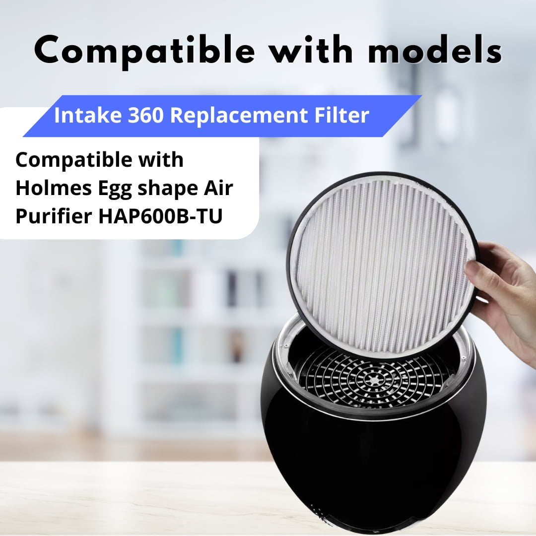 Nispira True HEPA Air Intake Filter Replacement Compatible with Holmes Egg Air Purifier 360° 1 Pack