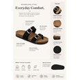 thumbnail image 4 of Women’s Cork Footbed Sandals – Double Buckle Slip-On with Toe Loop, Comfortable Summer Slide Sandals for Walking & Casual Wear, 4 of 8