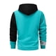 thumbnail image 3 of Dolkfu Sudadera con capucha de color contrastante para hombre, sudadera con capucha para hacer ejercicio, camiseta de manga larga casual para hombre XL, 3 of 8