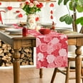thumbnail image 4 of RKSTN Pink Flower Table Runner Valentine's Day Linen Print Tablecloth, 4 of 7