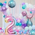 thumbnail image 5 of Kit de globos de sirena para decoración de cumpleaños, globo de mar, globo de aluminio de sirena, globos de cola de sirena para niñas (número 2), 5 of 5