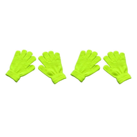 Sonducket 1 par de guantes para niños, delicados, para mantener el calor, cubierta de mano simple, accesorio de ropa con color sólido para ropa Amarillo fluorescente 2piezas