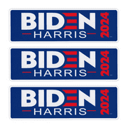 (3-Pack) Joe Biden 2024 Bumper Sticker, Vote Joe Biden United States President 2024, Vote Democrat, 10" x 3" Bumper Sticker Decal