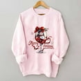thumbnail image 2 of SwiftWear Pink Christmas Themed Crewneck Pullover Sweatshirt for Women - Holiday Print Long Sleeve Tops Cozy No-Hood Design with Festive Graphic, 2 of 5