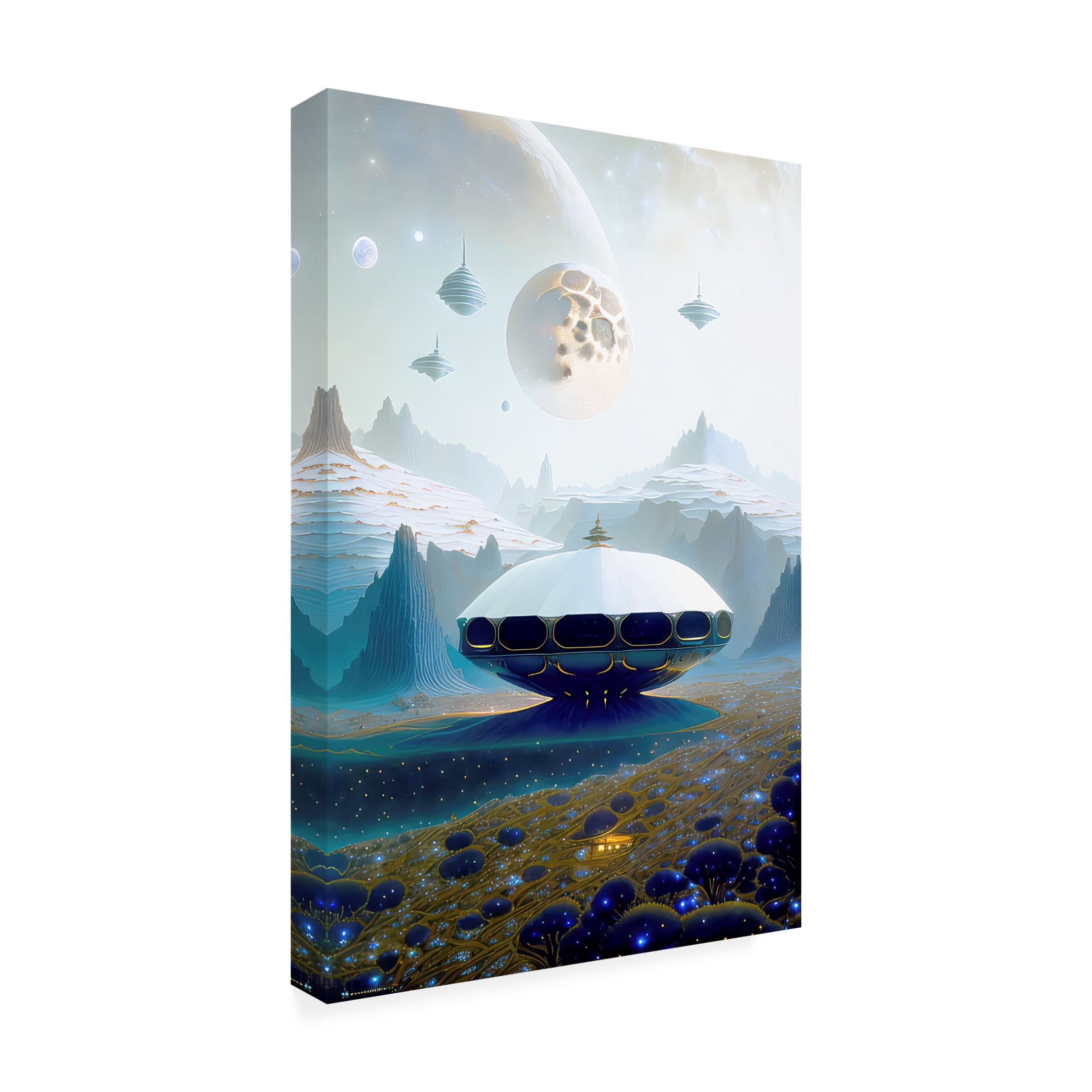 Canvas Wall Art - FootePrint Art 'Outerspace 4' Wall Art for Living Room, Bedroom, or Office Décor by Trademark Fine Art - 30 x 47 Inches