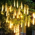 thumbnail image 3 of Guirnalda de luces LED para exteriores, lluvia de meteoritos, guirnalda de luces LED para calle, resistente al agua, para fiestas navideñas, decoraciones navideñas para jardín, 3 of 5