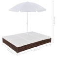 thumbnail image 4 of vidaXL Lit de Détente d'Extérieur avec Parasol en Rotin Poly Brun, 4 of 5