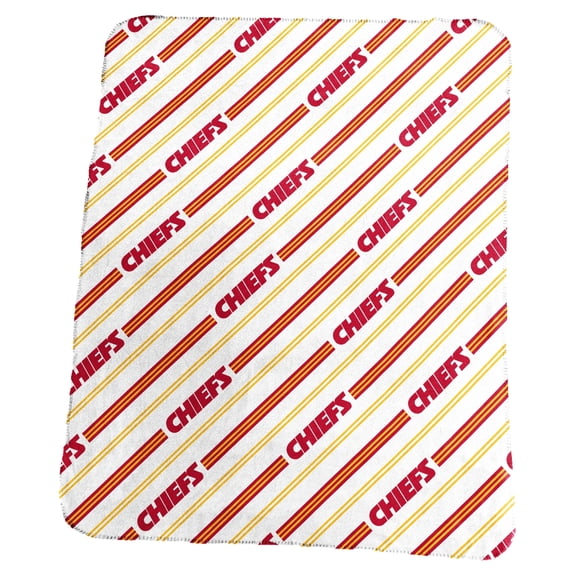 Logo Brands Kansas City Chiefs 50" x 60" Classic Vertical Stripe Fleece Throw Blanket