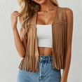 thumbnail image 2 of Casual Women's Sleeveless Fringe Jacket Lightweight Open Front Boho Style Fashionable Layering for Everyday and Use, 2 of 4