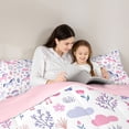 thumbnail image 5 of Erosebridal Cute Animals Unicorn 7 Pieces Bedding Comforter Set,Watercolor Rustic Flower Full Bedding Set For Kids Girls,Reversible Pink, 5 of 7