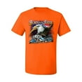 thumbnail image 2 of Wild Bobby, Born To Be Free Blad Eagle and American Flag Cars and Trucks Men's Graphic T-Shirt, Orange, Small, 2 of 3