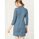 thumbnail image 5 of Vestido camisero de Mezclilla Allegra K Hasta la rodilla con Manga 3/4 y botones Vintage para Mujer azul M, 5 of 6