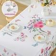 thumbnail image 2 of Blue and White Floral Tablecloth, Rectangle Tablecloth 52 x 70 Inch, Spill-Proof Wrinkle Resistant Table Cloth for Spring Picnic Kitchen Dining, 2 of 6