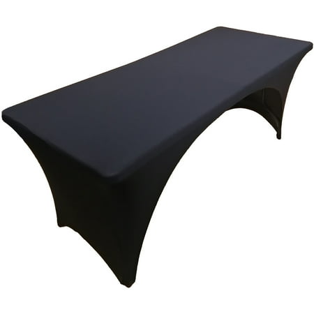 

Gowinex Black 8ft Open Back Spandex Fitted Stretch Tablecloth Table Cover