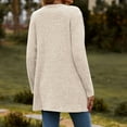 thumbnail image 5 of miqiqism Cardigan Sweaters for Women Fashion Brushed Stripe Long Sleeve Cardigans Coat Trendy Buttons Soft Knitted Solid Color Open Front Sweatshirt,Beige,Large, 5 of 5