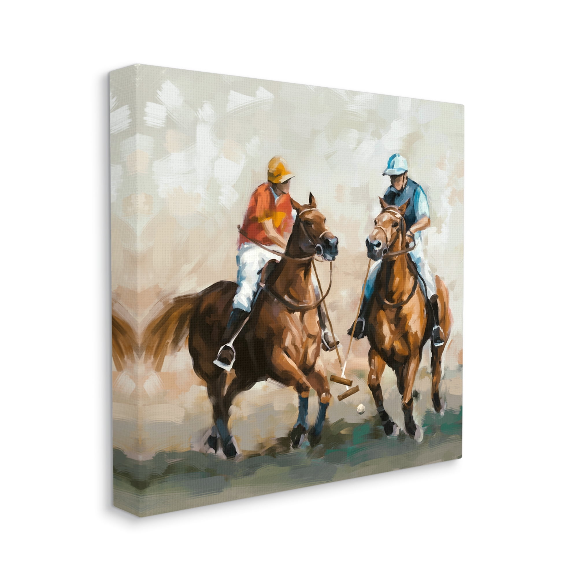 Stupell Industries Equestrian Sport Horses Animals & Insects Painting Gallery Wrapped Canvas Print Wall Art, 30 x 30