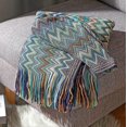 thumbnail image 3 of Throw Blankets for Outdoor, Knitted with Tassel , Super Soft Cozy Lightweight Couch Decorative Bohemian afghans Blankets for Bed, Sofa - All Seasons (, 3 of 4