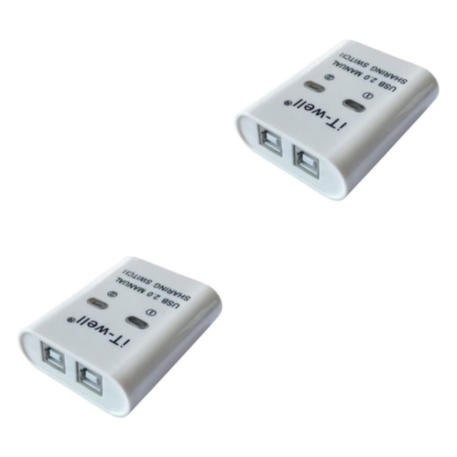 Divisor de salida Injueey portátil 2 en 1 Dispositivo para compartir impresoras USB Hub Plug and Play Type1