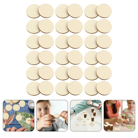 WEAVILUX Wood Craft Supplies Wood Pieces Beige 50Pcs