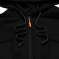 thumbnail image 3 of Trench Coat Men Zip Up Hooded Mid Length Windrbreaker Jackets (Black XXL), 3 of 6