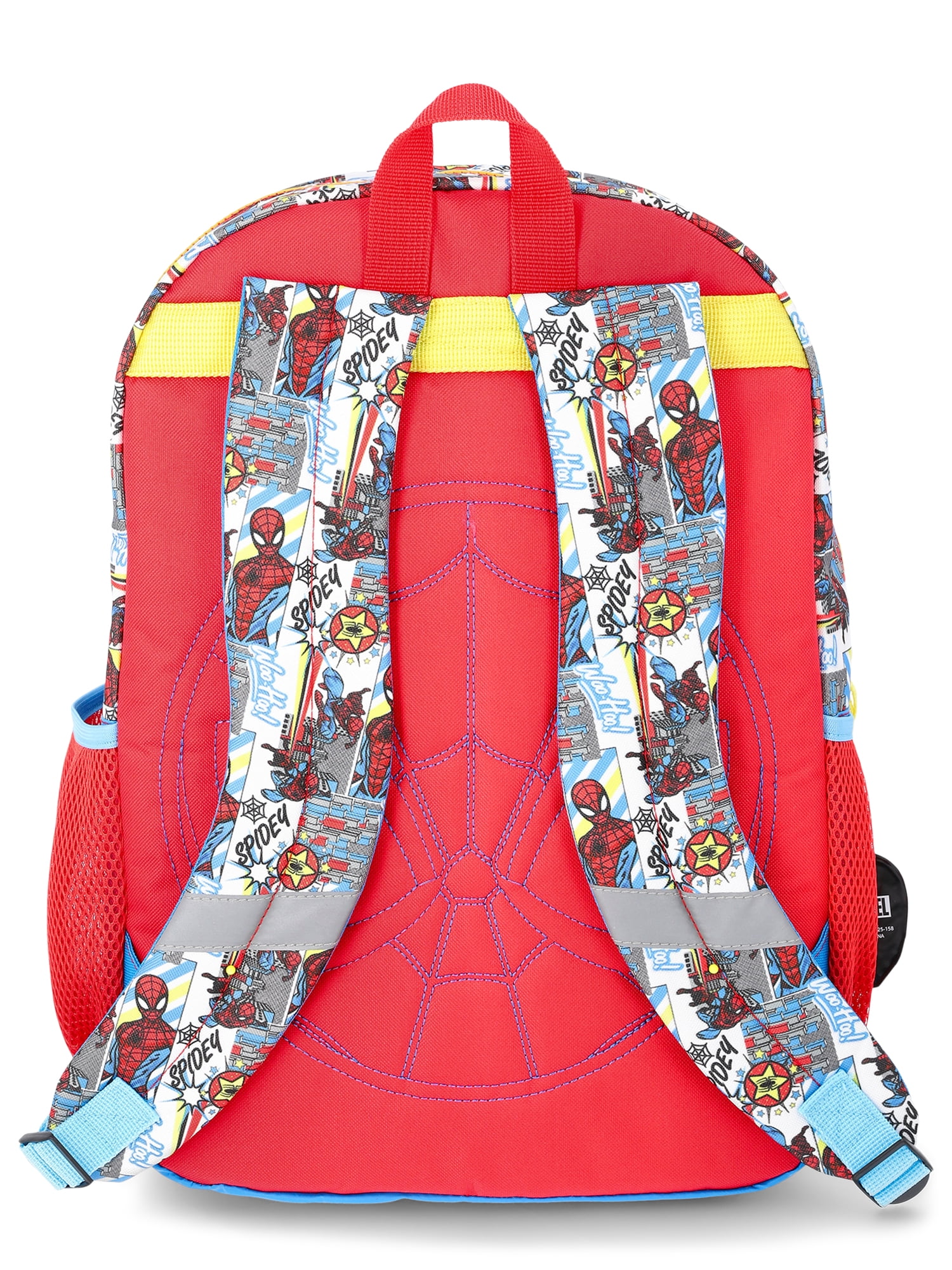 Marvel Spider-Man Boys 17" Backpack, Lunch Kit, Zip Case, Keychain and Water Bottle 5-Piece Set, Red