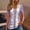 Purple, variant on EchfiProm Eyelet T-Shirts for Women Beige Tops Square Neck Lace Pullover Trendy Ladies Solid