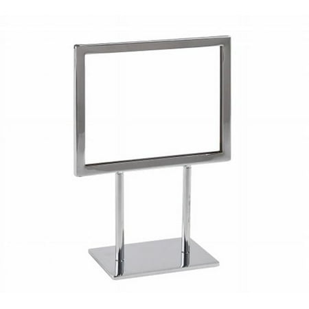 5-1/2 in. H x 7 in. W Twin Stem Chrome Sign Holder for Countertop (Pack of 24)