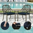 thumbnail image 4 of MEETWARM 5 Piece Outdoor Furniture Patio Dining Set, All-Weather Cast Aluminum Patio Table and Chairs Set- 4 Cushioned Chairs, 1 Round Dining Table with Umbrella Hole for Backyard, Navy Blue, 4 of 8