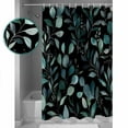 thumbnail image 3 of Small Stall Shower Curtain 36x72 Inch Narrow Half Size Teal Black Botanical Bath Curtains Bathroom Decor Spring Eucalyptus Leaves Greenery Waterproof Fabric Shower Curtain Set with Hooks 36 Inch, 3 of 6