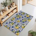 thumbnail image 2 of Entryway Rug 2'x3', Lemons Flowers Kitchen Runner Rugs Non-Slip Carpet Mats, Summer Yellow Fruits Blue Floral Beige Bedside Rugs Runners Washable Floor Carpet for Bathroom Laundry Room, 2 of 8