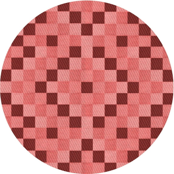 Ahgly Company Indoor Round Patterned Love Red Area Rugs, 7' Round