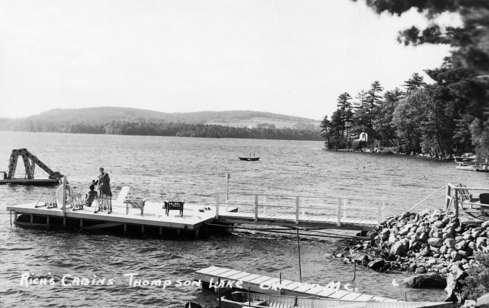 Thompson Lake, Maine, View of Rich's Cabin and Dock (24x36 Giclee