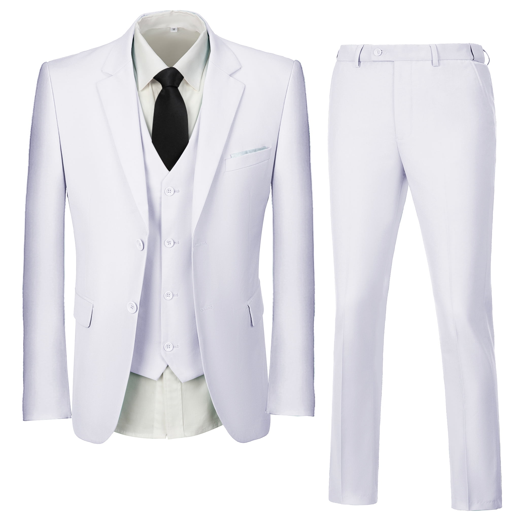 Wehilion Men's Suit Slim Fit 3-Piece Suit Casual Blazer Business ...