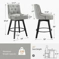 thumbnail image 3 of Dycanpo 26" Swivel Counter Height Bar Stools Set of 2 with Back Linen Fabric for Home Kitchen, Gray, 3 of 12