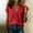 Red, variant on ClodeEU Women's V Neck Pleated Front Short Sleeve Linen Blend Blouse,Casual Loose Fit Summer Top Army Green,Women's Plus L