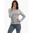 thumbnail image 6 of Women's Slim Fit Ribbed Pullover- Long Sleeve Crewneck Casual Jumper Top, 6 of 6