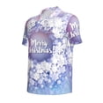 thumbnail image 2 of Balery Round Snow Merry Christmas Printed Men’s Short Sleeve Polo Shirt, Midweight Men's Shirt,Golf Polo shirts -, 2 of 9